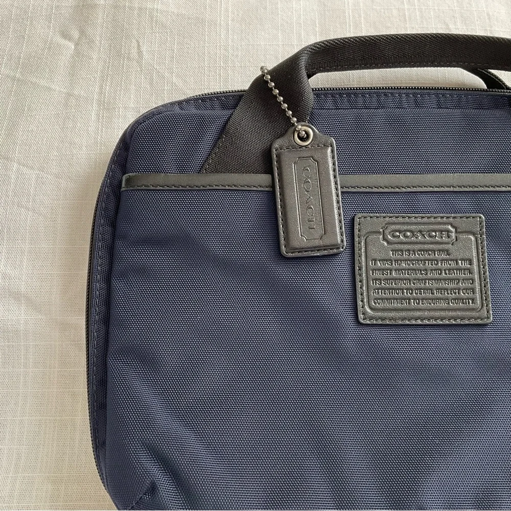 COACH | Rare Top Handle Black Nylon & Leather Tablet Case Bag
